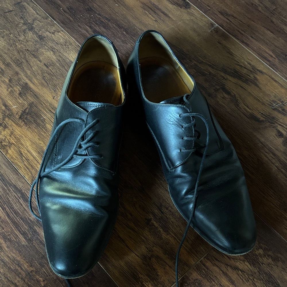 Gucci Black Leather Men's Oxfords - Picture 2 of 5